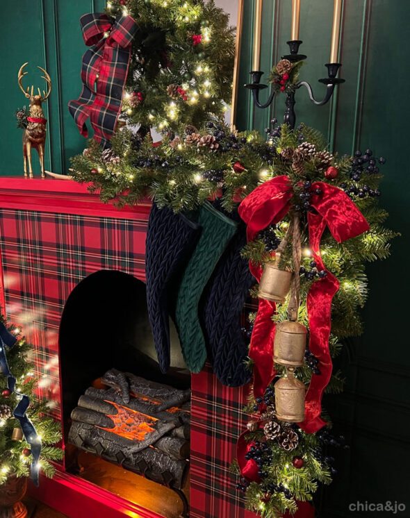 scottish christmas decorations - faux fireplace
