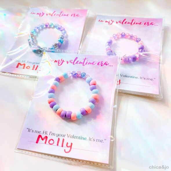 Taylor Swift Valentines Cards with Friendship Bracelets - personalized with names