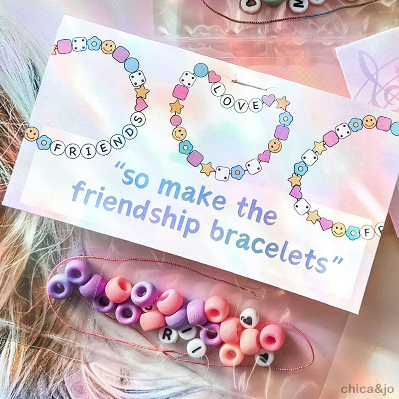 Taylor Swift Valentines with Friendship Bracelets