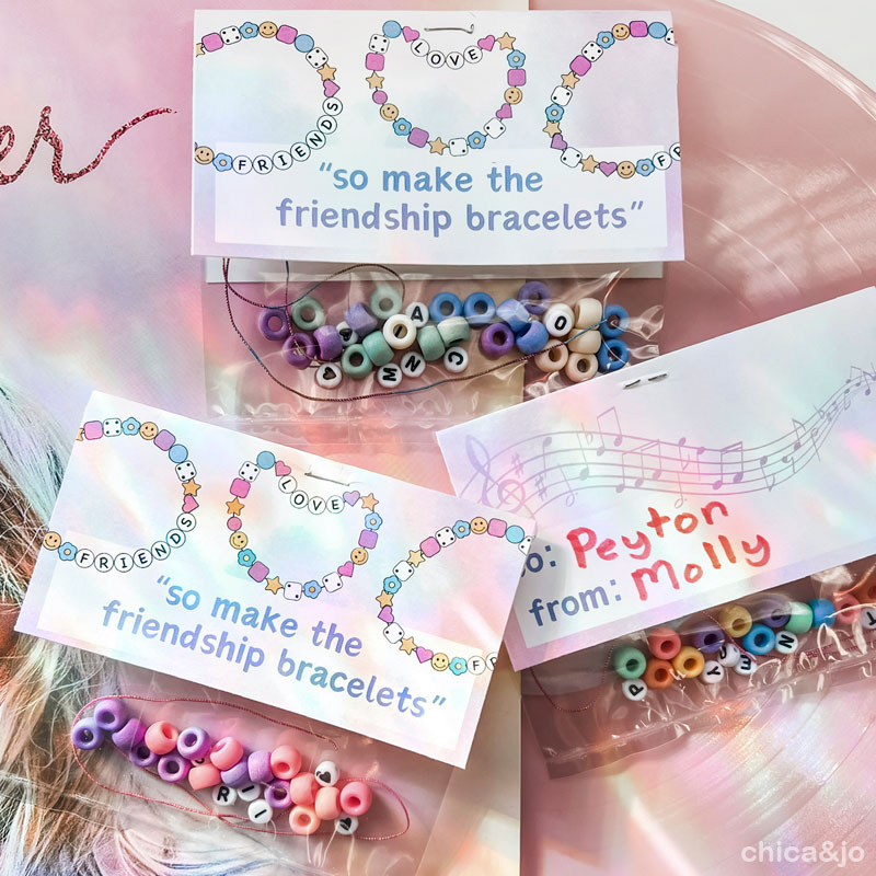 Taylor Swift Valentines with Friendship Bracelets