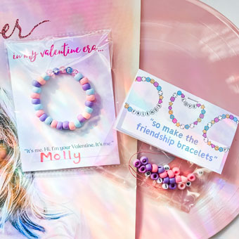 Taylor Swift Valentines with Friendship Bracelets