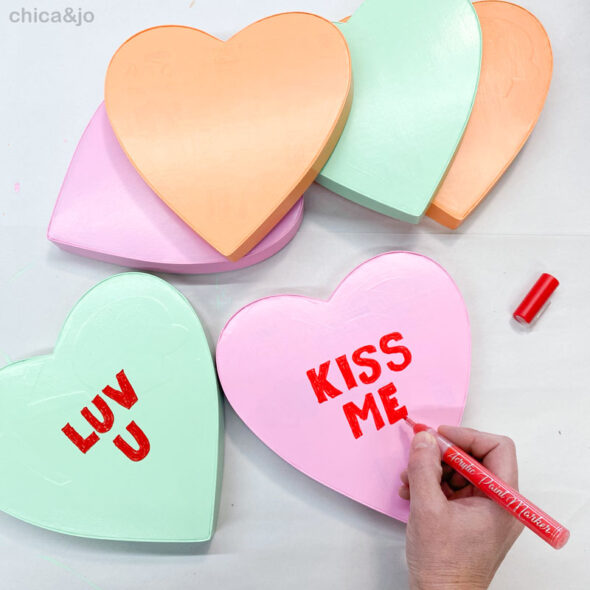 giant conversation hearts for valentine's day - adding custom messages