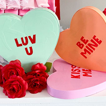 Giant Conversation Hearts Decor for Valentine's Day