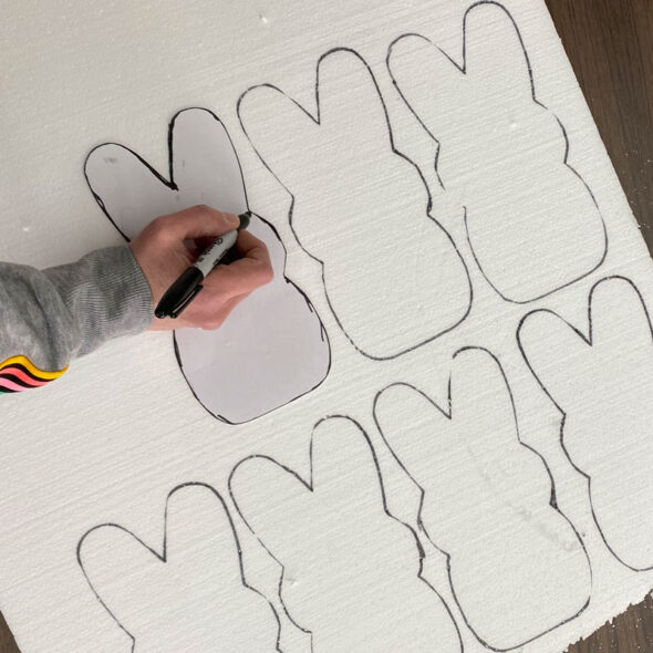 giant easter peeps decorations - tracing bunny pattern