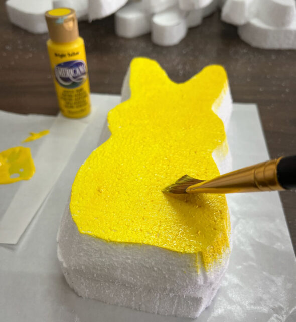 giant easter peeps decorations - paint the bunnies