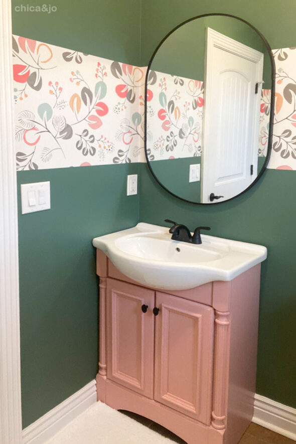 bathroom budget makeover whimsical garden theme