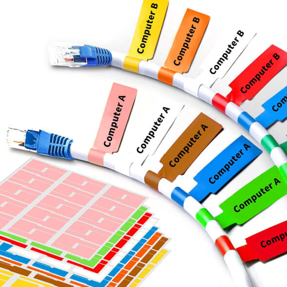 organize tv cords with cable labels