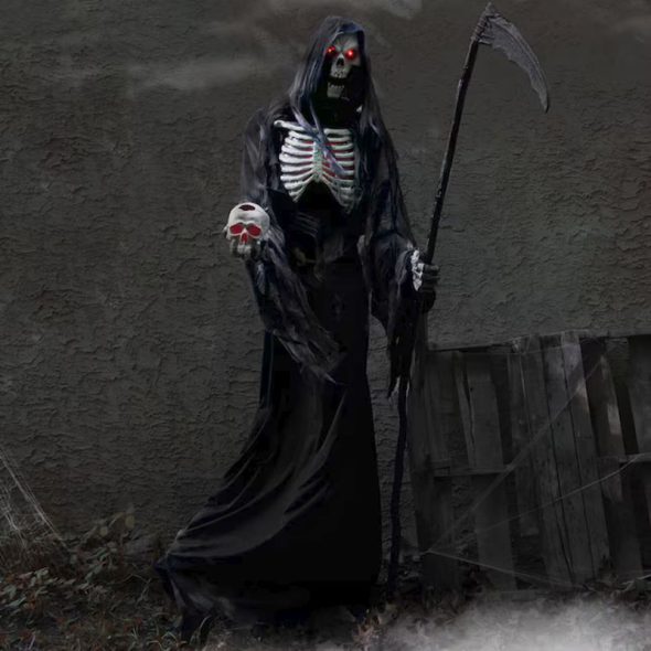 giant halloween decoration animatronic grim reaper with scythe