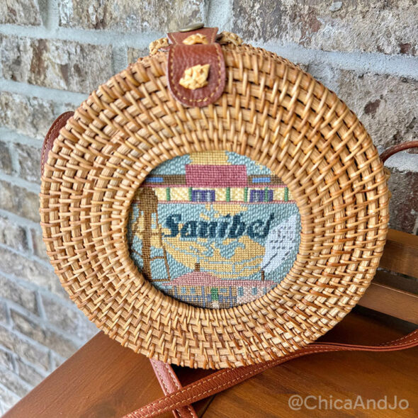 sanibel florida needlepoint purse