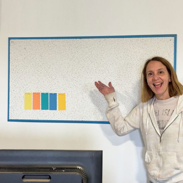 diy giant bulletin board on a budget - attach to wall