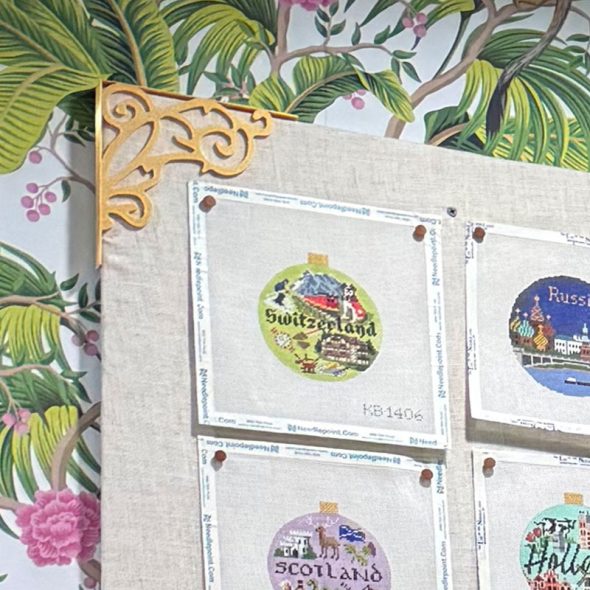 diy giant bulletin board on a budget - corner brackets for decorative touch