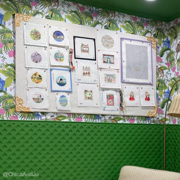 diy giant bulletin board for hanging needlepoint canvases