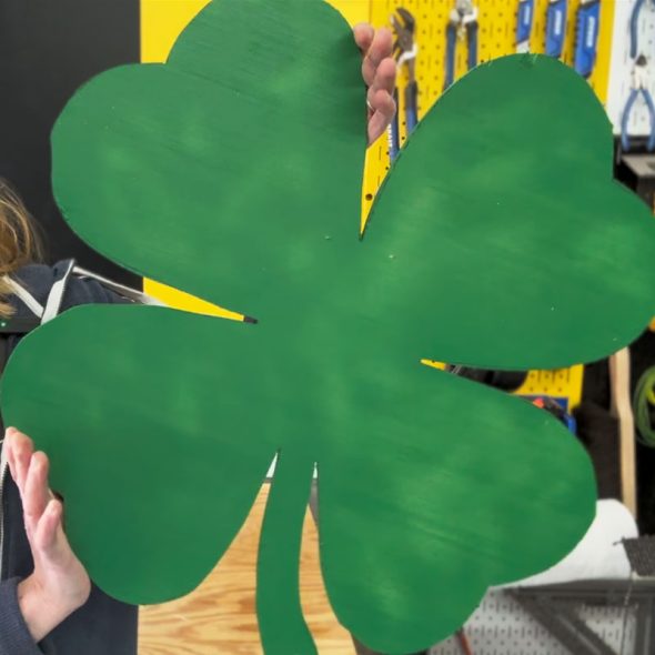 four-leaf clover wreath for st. patrick's day -  paint it green