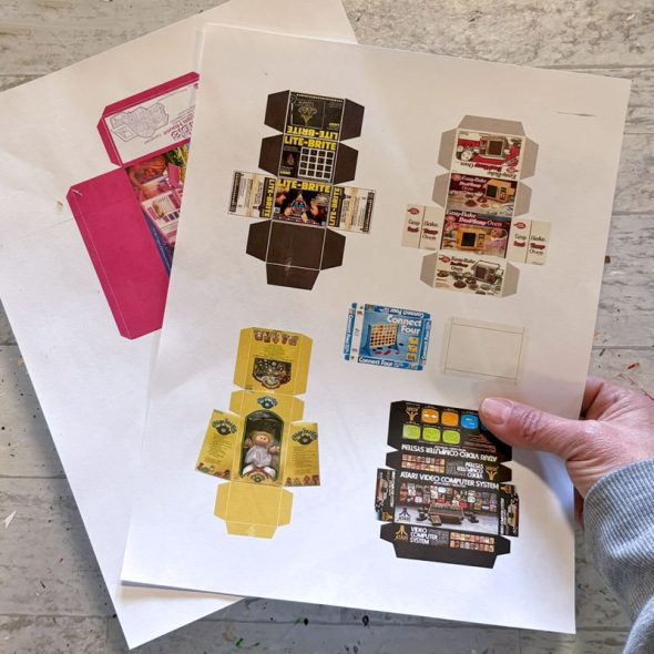 tiny 80s toys 1:12 scale printable dollhouse miniatures