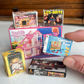 Tiny Vintage 80s Toys - Printable 1:12 Dollhouse Miniatures